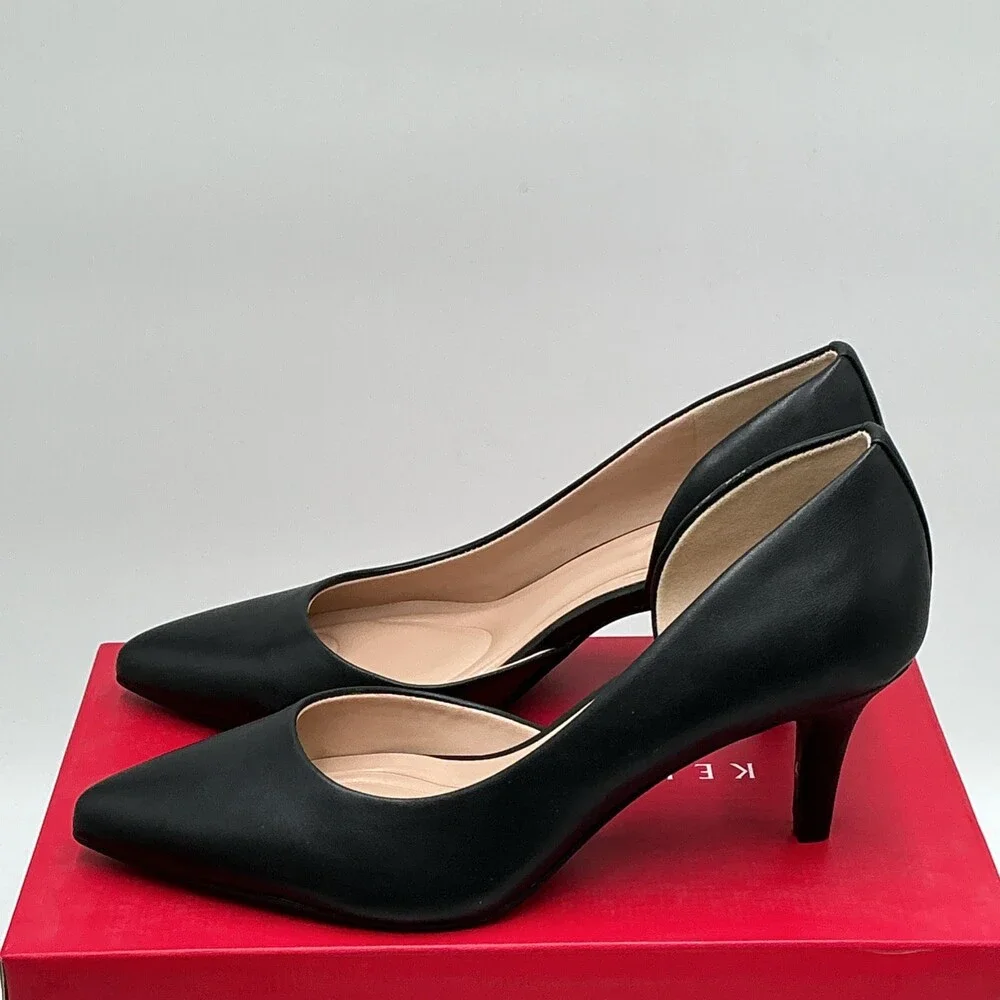 Kelly & Katie Satela Pump Women's US 8 M Black Pointed Toe Stiletto Heel Eby4469